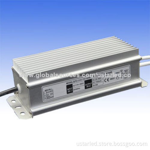60W Waterproof IP67 LED Power Supplies, DC 5V/12V/24V, 12A, AC 85-265V, Aluminum Body